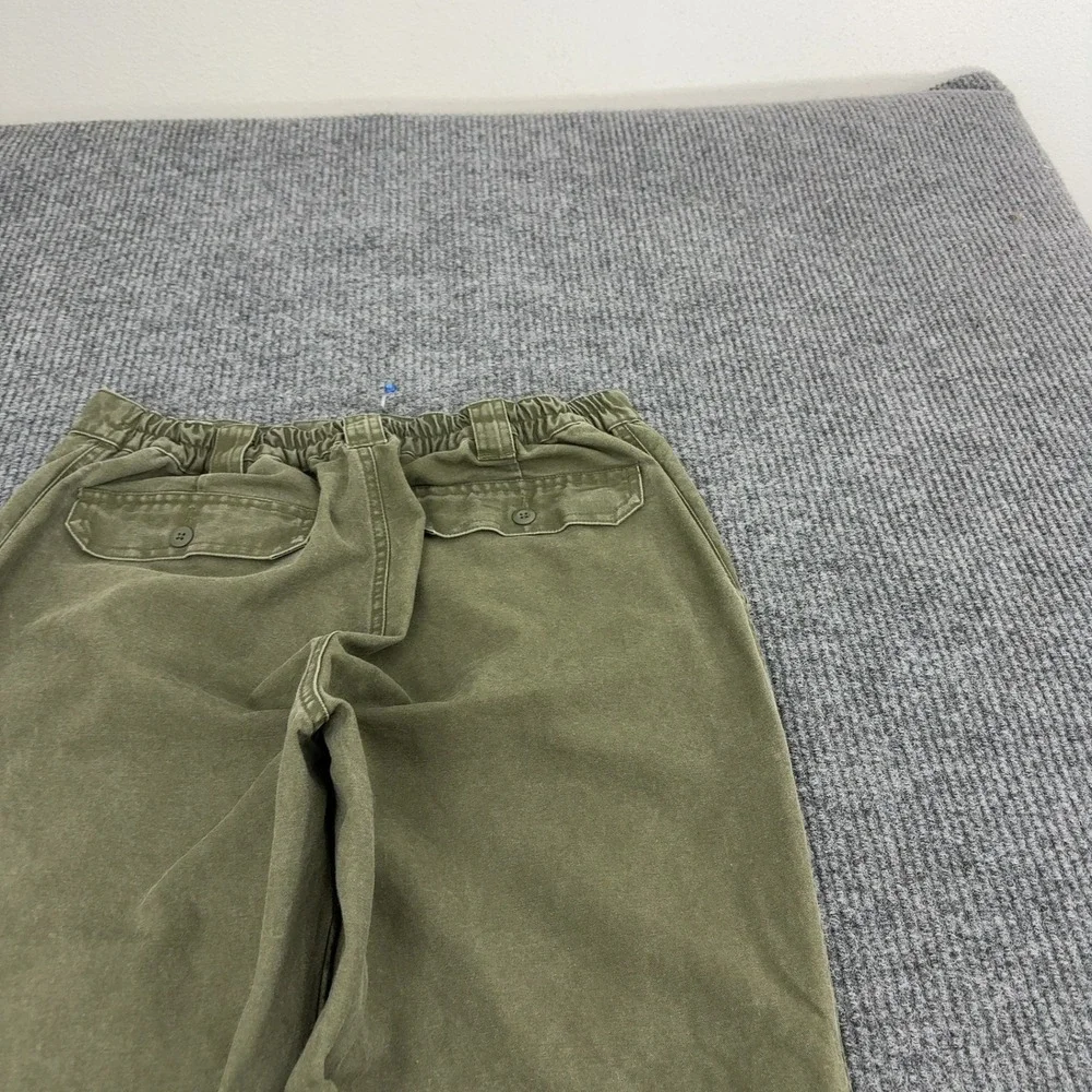 Vintage LL Bean Pants Mens 34 Green Cotton Elastic Back Chino Outdoor Gorpcore